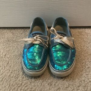Sperry Kids Turquoise Sequin Sneakers